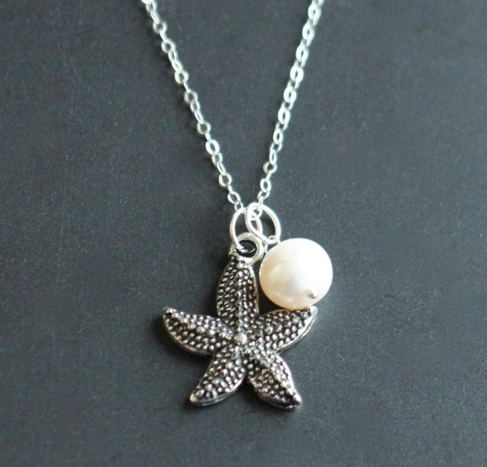 Starfish Pearl Sterling Silver Necklace on Luulla