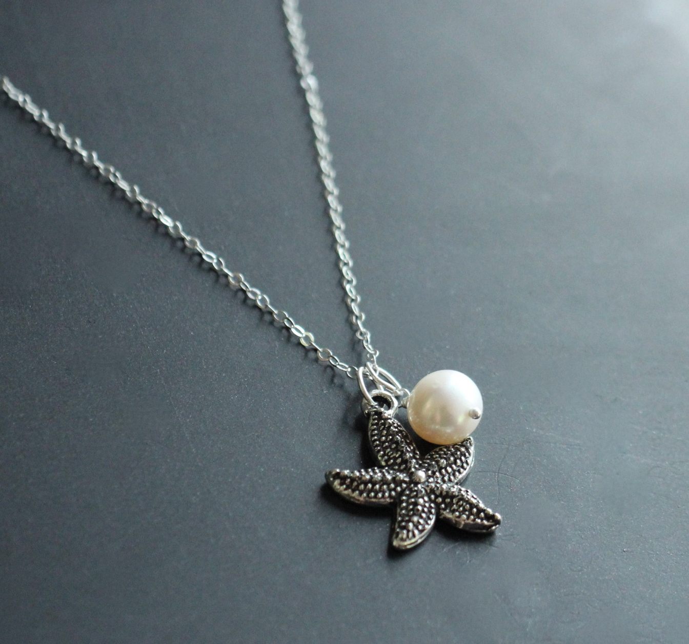 Starfish Pearl Sterling Silver Necklace on Luulla